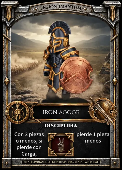 Carta oficial de Iron Agoge, edición Legión Despierta
